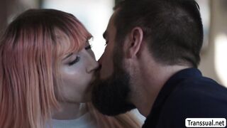 Bearded dude licks and analed tired TS stepteen to feel relax