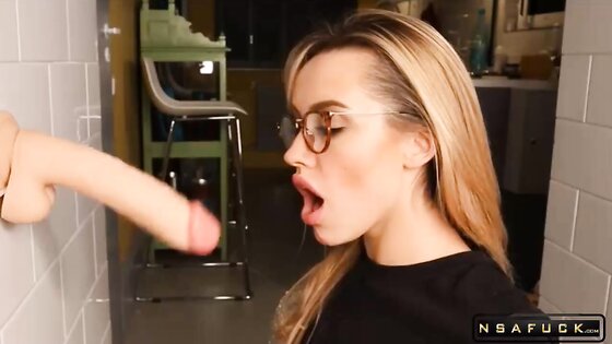 Blowjob of a Big Toy Dick my Mouth is Full of it Cum very Sloppy Luxury Girl