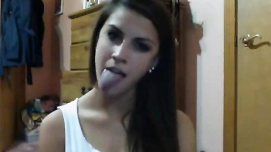 Hot Girl with Amazing Tongue Talent