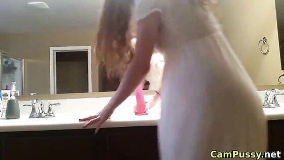 Naughty Stepsister sucks and fucks dildo