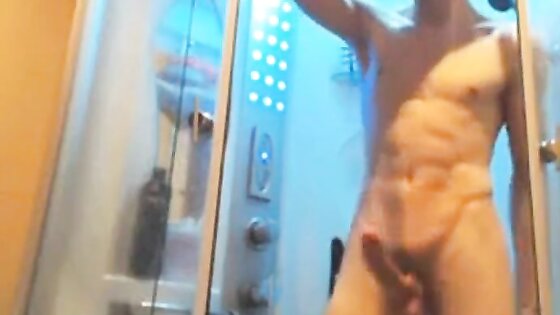 Cute Russian with big cock in shower