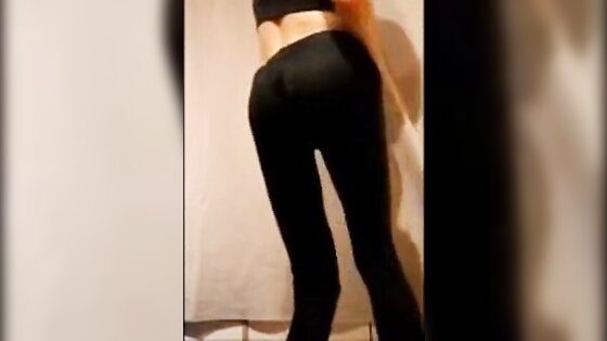 cute sissy in leggings with a bulge