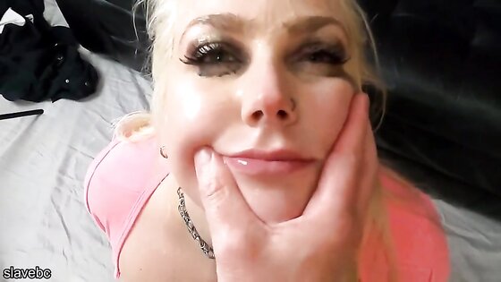 Sub Blonde Throat Fucked In Handcuffs