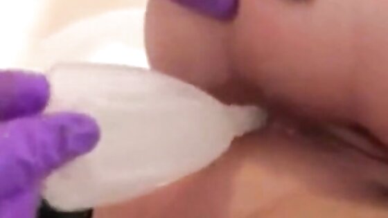 College girl getting enema and masturbates