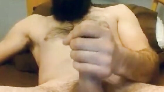 Bearded Gay Daddy Strokes and Cums on Webcam