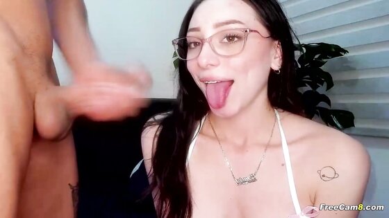 Slutty Brunette Gets a Lot of Cum in Her Mouth