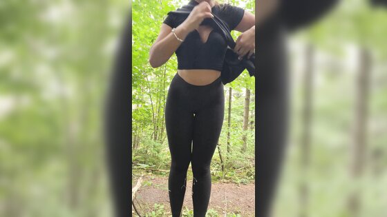 PLaying Boobs During Hike Break