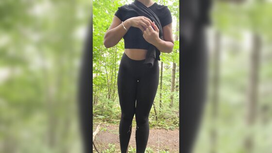 PLaying Boobs During Hike Break