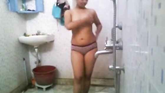 Indian College Babe In Hostel Shower