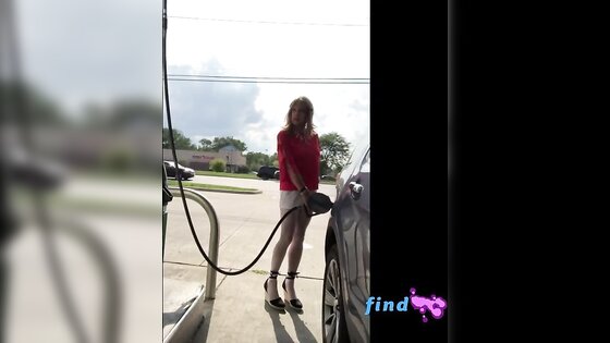 CD Gurl at the Gas Station